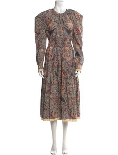 Pre-owned Ulla Johnson Paisley Print Long Dress In Red