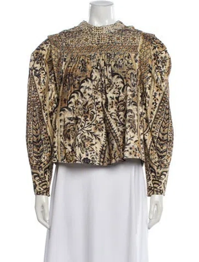 Pre-owned Ulla Johnson Paisley Print Long Sleeve Top In Multi
