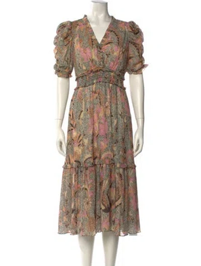 Pre-owned Ulla Johnson Paisley Print Midi Length Dress