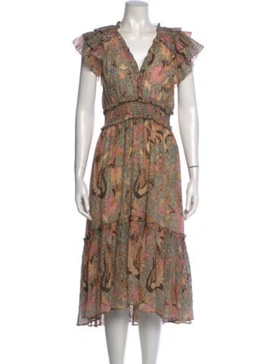 Pre-owned Ulla Johnson Paisley Print Midi Length Dress
