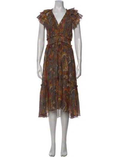 Pre-owned Ulla Johnson Paisley Print Midi Length Dress