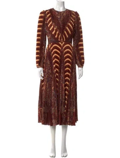 Pre-owned Ulla Johnson Paisley Print Midi Length Dress In Multi