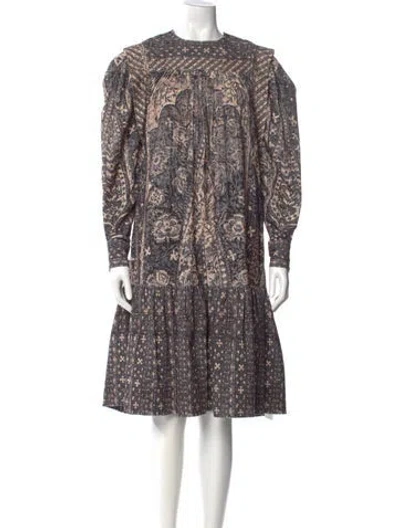 Pre-owned Ulla Johnson Paisley Print Midi Length Dress In Neutral