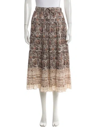 Pre-owned Ulla Johnson Paisley Print Midi Length Skirt In Brown