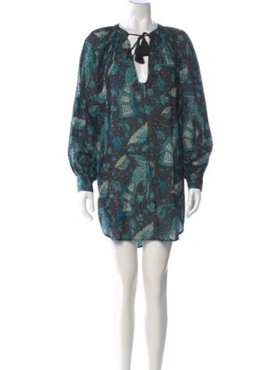Pre-owned Ulla Johnson Paisley Print Mini Dress In Blue