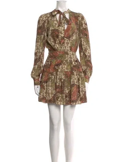 Pre-owned Ulla Johnson Paisley Print Mini Dress In Brown