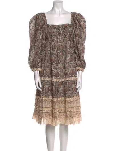 Pre-owned Ulla Johnson Paisley Print Mini Dress In Brown