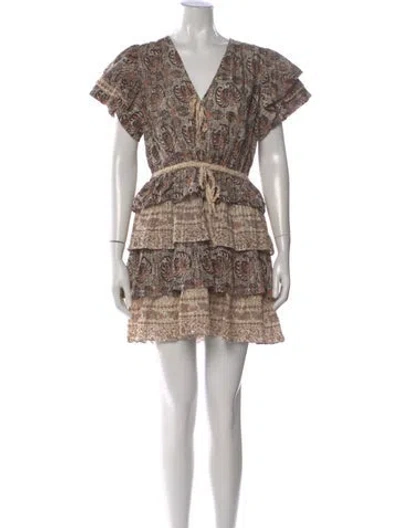 Pre-owned Ulla Johnson Paisley Print Mini Dress In Brown