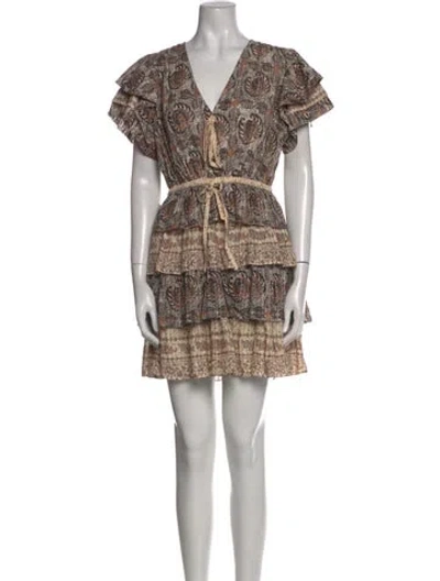 Pre-owned Ulla Johnson Paisley Print Mini Dress In Neutral