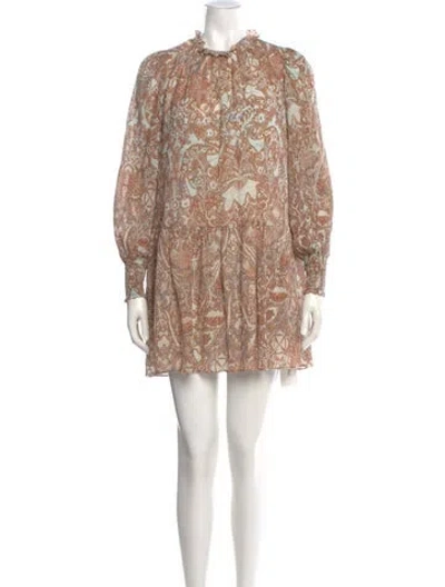 Pre-owned Ulla Johnson Paisley Print Mini Dress In Neutral