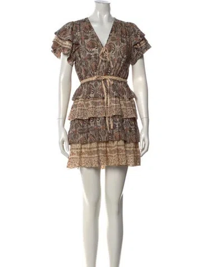 Pre-owned Ulla Johnson Paisley Print Mini Dress In Neutral