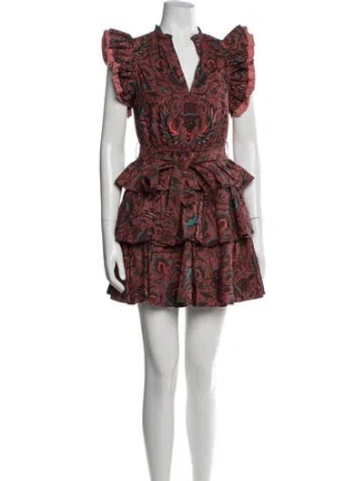 Pre-owned Ulla Johnson Paisley Print Mini Dress In Red