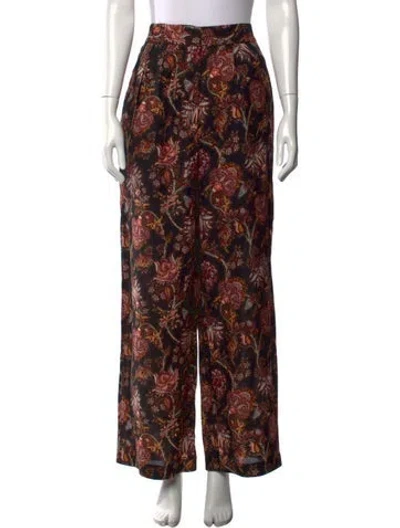 Pre-owned Ulla Johnson Paisley Print Wide Leg Pants In Multi