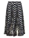 Ulla Johnson Paisley-striped Pleated Skirt In Black