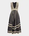 Ulla Johnson Palermo Deep-v Midi Dress In Black