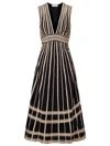 Ulla Johnson Palermo Ricrac And Grosgrain-trimmed Cotton-poplin Midi Dress In Black