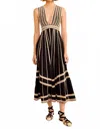 Ulla Johnson Palermo Ricrac And Grosgrain-trimmed Cotton-poplin Midi Dress In Black