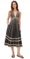 Ulla Johnson Palermo Ricrac And Grosgrain-trimmed Cotton-poplin Midi Dress In Black