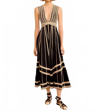 ULLA JOHNSON PALERMO MIDI DRESS IN BLACK