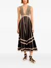 Ulla Johnson Palermo Ricrac And Grosgrain-trimmed Cotton-poplin Midi Dress In Blue