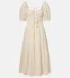 Ulla Johnson Palma Gathered Cotton Maxi Dress In White