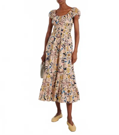 Ulla Johnson Paloma Cap Sleeve Midi Dress In Magnolia In Neutral