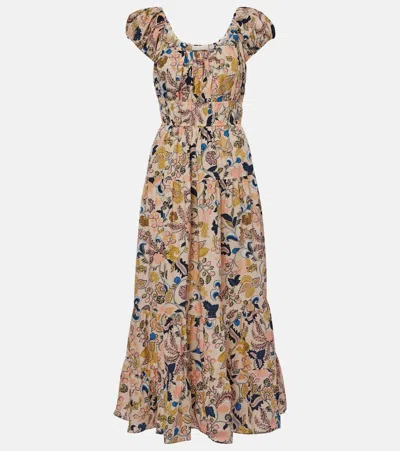 ULLA JOHNSON PALOMA PRINTED COTTON POPLIN MIDI DRESS
