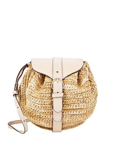 Ulla Johnson Paloma Ruched Crossbody Bag In Natural In Blue