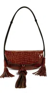 Ulla Johnson Paloma Tassel Flap Bag Chestnut In Brown