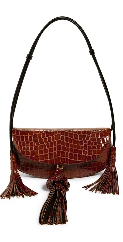 Ulla Johnson Paloma Tassel Flap Bag Chestnut In Brown