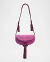 Ulla Johnson Paloma Tassel Suede Shoulder Bag In Purple