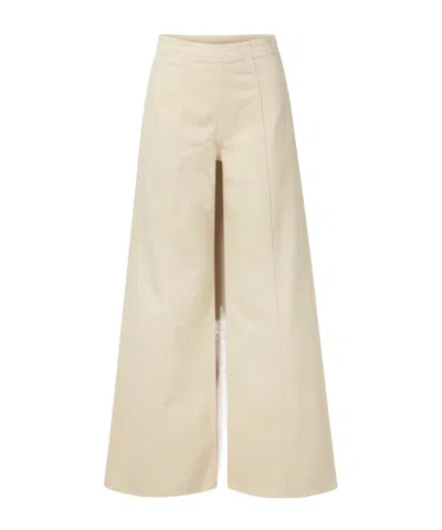 Ulla Johnson Paneled High-waist Wide-leg Jeans In Brown