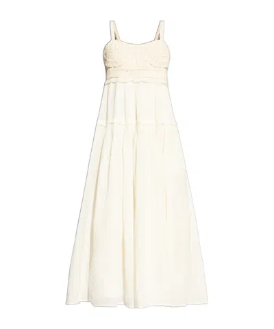 Ulla Johnson Panelled Midi Dress In Beige