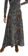 Ulla Johnson Naia Printed Jersey Long-sleeve Maxi Dress In Caribaea