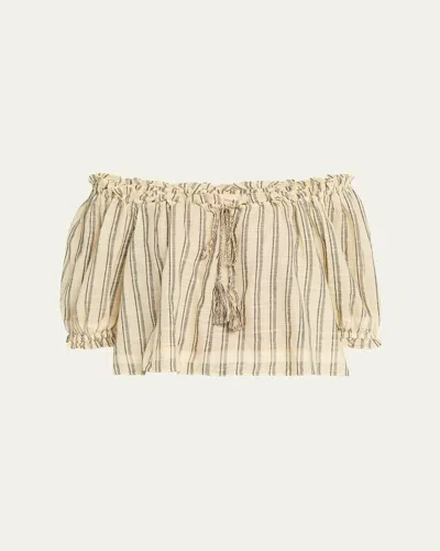 Ulla Johnson Paros Stripe Coverup Top In Neutral
