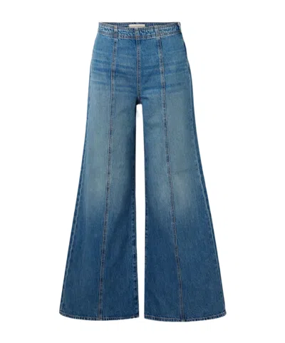 Ulla Johnson Patchwork High-waisted Wide-leg Jeans In Blue