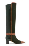 Ulla Johnson Patchwork Kiki Knee-high Leather Boots In Green
