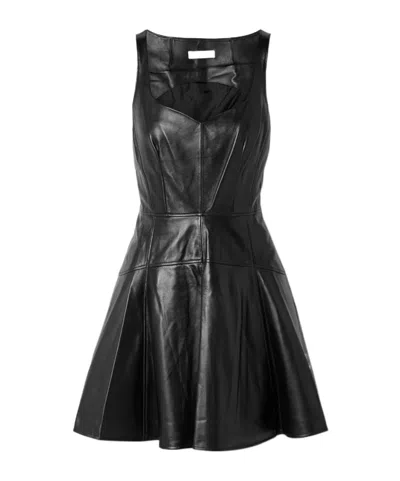 Ulla Johnson Thais Paneled Leather Mini Dress In Black