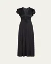 Ulla Johnson Patrice Flutter-sleeve Midi Dress