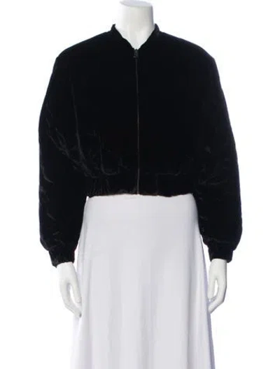 Pre-owned Ulla Johnson Patterned Bomber Jacket In Black