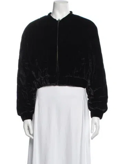Pre-owned Ulla Johnson Patterned Bomber Jacket In Black