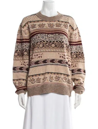 Pre-owned Ulla Johnson Patterned Crew Neck Sweater In Metallic/purple