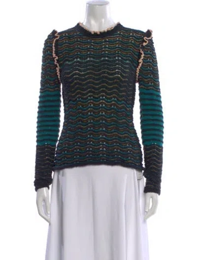 Pre-owned Ulla Johnson Patterned Crew Neck Sweater In Multi