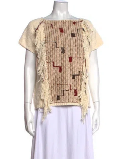 Pre-owned Ulla Johnson Patterned Crew Neck Sweater In Multicolor