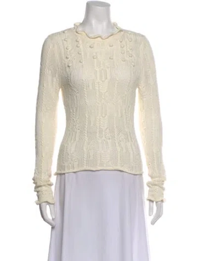 Pre-owned Ulla Johnson Patterned Crew Neck Sweater In Neutral