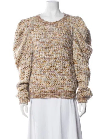 Pre-owned Ulla Johnson Patterned Crew Neck Sweater In Neutrals