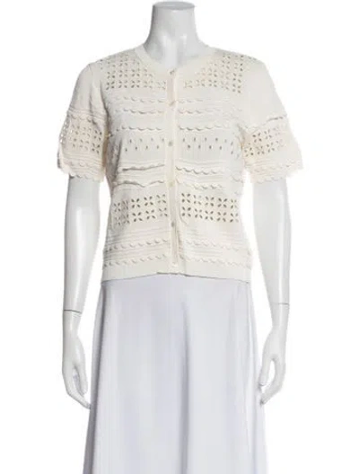 Pre-owned Ulla Johnson Patterned Crew Neck Sweater In Neutrals