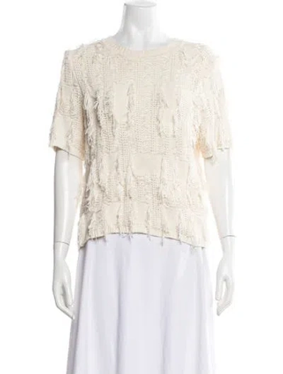 Pre-owned Ulla Johnson Patterned Crew Neck Sweater In Neutrals