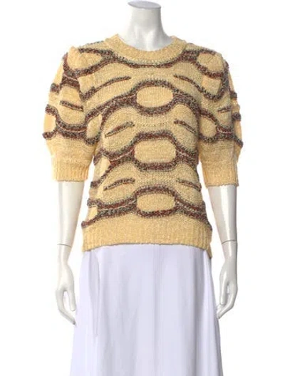 Pre-owned Ulla Johnson Patterned Crew Neck Sweater In Neutrals