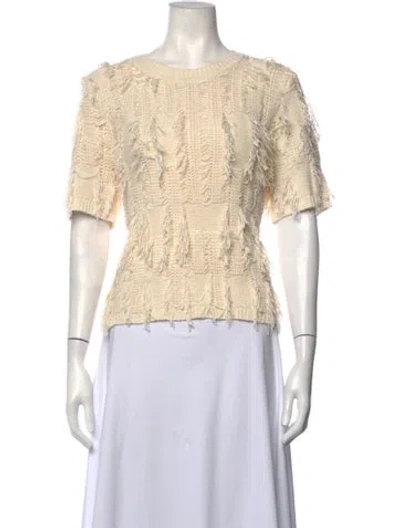 Pre-owned Ulla Johnson Patterned Crew Neck Sweater W/ Tags In Neutrals